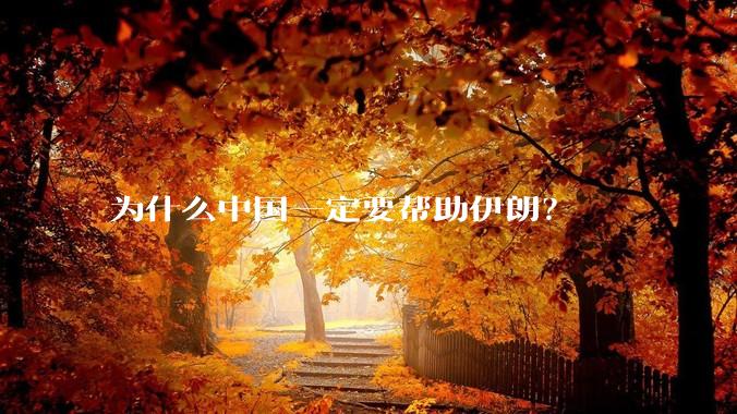 为什么中国一定要帮助伊朗？